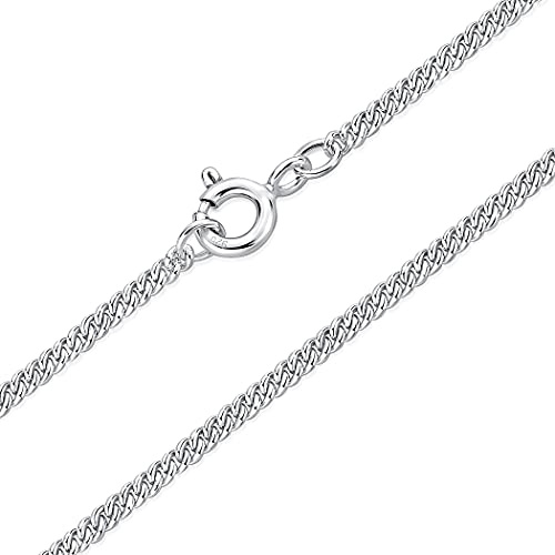 DTPsilver Cadena Plata Mujer - Cadena Hombre en Plata de Ley 925 con cierre de anillo de resorte, ancho: 2 mm, longitud: 61 cm