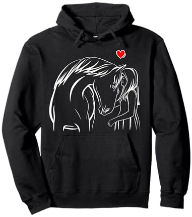 Caballos chica amor jinete amante de los caballos Sudadera con Capucha
