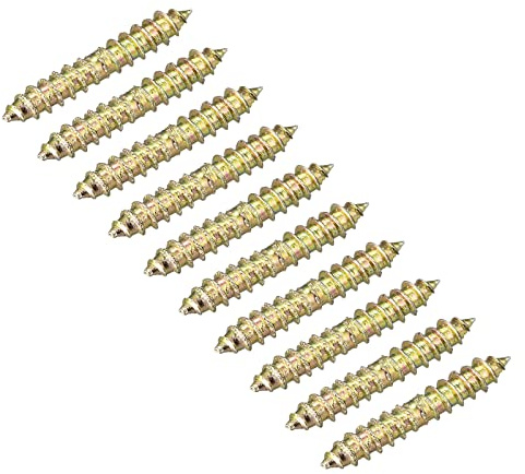 Uxcell 48pcs Double Ended Self-Tapping Thread Dowel Screws - 4x11mm, Wood to Wood Connecting
