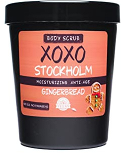 XOXO | Körperpeeling zum Peeling, eingewachsene Haare, reinigend gegen Cellulite, angereichert mit Sheabutter, vegan, kein SLS, keine Parabene, für alle Hauttypen 1 x 200 ml (Lebkuchen)