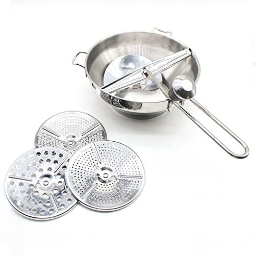 Kaichenyt Küchenprofi Passoire professionnelle en acier inoxydable avec 3 inserts Passe au lave-vaisselle pour tomates et pommes de terre