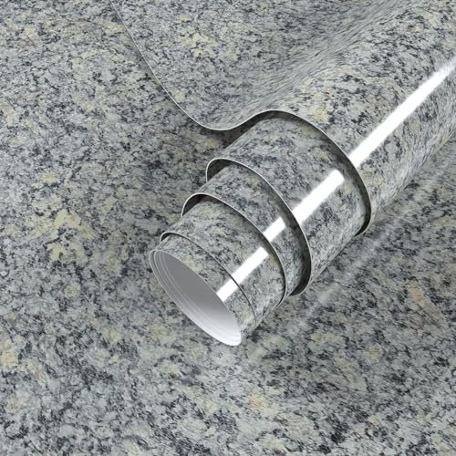 VIOPVERY Papel tapiz autoadhesivo grueso de 40 x 200 cm con parte trasera adhesiva de plástico negro para encimeras de cocina, papel tapiz grueso autoadhesivo para muebles de dormitorio