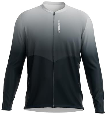 INBIKE cykeltröja för män 3XL-5XL för förare som väger 95-125 kg shorts sommar utomhussport snabbtorkande andningsbar MTB Road QY, Gradvis svart-lång, 5XL