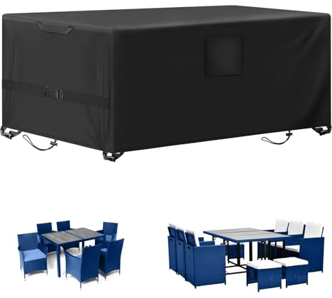 Kovshuiwe Housse de protection pour meubles de jardin, 200 x 100 x 74 cm, imperméable, résistante aux UV, 420D, Heavy Duty coupe-vent, bâche de protection, pour l'extérieur