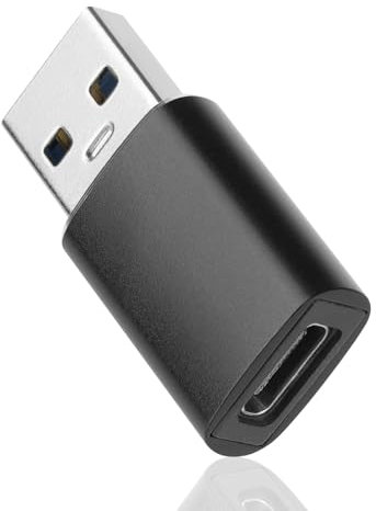 OFFCUP Adaptador USB a USB C, 1 Pack 10Gbps USB C Hembra a USB Macho Convertidor Cable Cargador Compatible con iPhone 16 15 14 13 Pro MAX CarPlay MacBook iPad Pro Galaxy S23 S24 Ultra