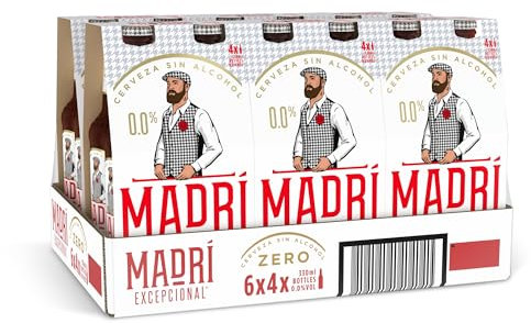 Madri Excepcional Zero Premium Alcohol Free Lager Beer 24 x 330ml (Bottles)