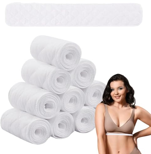 Xbessc 15 Fodere Antisudore per Reggiseno da Donna, Rettangolari Inserti per Reggiseno a 3 Strati, Fascia Banda Sottoseno in Cotone, Protezione per Il Sudore sotto Il Seno 18 x 3 Pollici