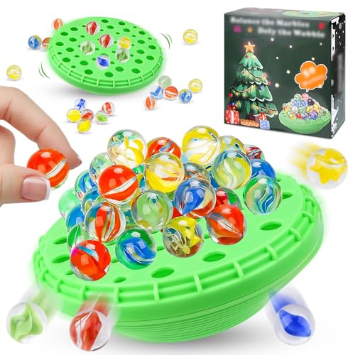 Bukbas Marble Balancing Game - Wobble Marble Stacking Game for Kids 6+, Fun Family Challenge Games for Kids Adults with Built-in Storage, Christmas Family Party Game Night for 1-4 Players