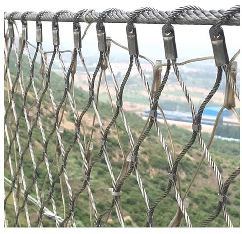 Rete metallica in acciaio inossidabile 304, rete da arrampicata per giardino, balcone e fattoria, barriera anti-caduta ad alta quota, rete durevole per recinzione da giardino (H2 x L25 m/H6,56 x L82,6