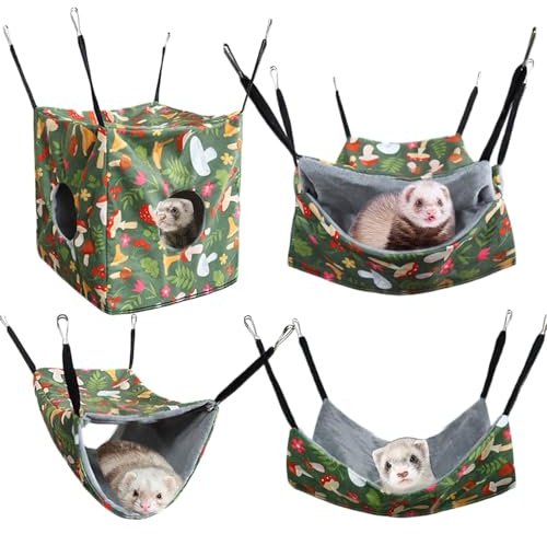 Cama Colgante para Hámster - Casa Hamaca Transpirable para Hurones - Casita Desmontable para Mascotas Pequeñas