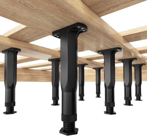 Adjustable Bed Frame Support Legs, Screw-Mounted, 8.3–14.5 Inches, 8 Pack