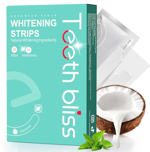 Tiras Blanqueadoras Dientes Blanqueador Dental: TeethBliss 14 Tratamientos Tiras Blanqueadoras de Dientes Baja Sensibilidad, blanqueamiento en Casa para Bodas, Citas y trabajar para Bebedores Café