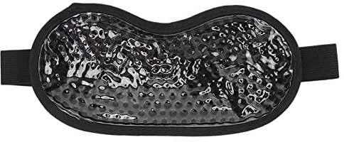 ZJchao Masque Oculaire en Gel Réutilisable, Compresse Chaude/froide Rafraîchissante, Idéal pour Dormir, Voyager et Conduire, Soulage la Fatigue, Coussinet Oculaire en Gel PVC, Mas (BLACK)