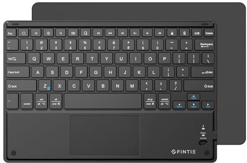 FINTIE Ultrathin 4mm Wireless Bluetooth Keyboard with Built-in Multi-Touch Touchpad for iPad, iPhone, Samsung Galaxy, Nexus, Microsoft Surface, HP and Other Bluetooth Devices [Retail Packaging]