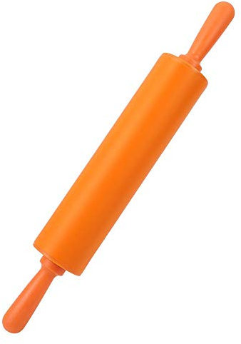 Mattarello Silicone Rullo Gnocco Antiaderente Mattarello Pane Biscotto per Cottura Pasta per Pasta Fondente Pizza(Orange)