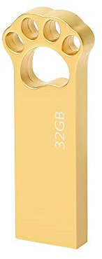 Memory Stick 32 GB, Metal USB Stick 32GB Waterproof Pendrive 32 GB Cute USB 2.0 Flash Drive for PC Laptop Computers Tablet etc (Gold)
