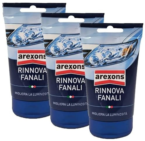 AREXONS 8249 Mirage RINNOVA FANALI RIMUOVE OPACITÀ da FANALI Parabrezza Scooter 3X 150gr