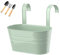 Wankd Fleurs en Métal Vase Suspendu Panier à Planter sans Trou de Drainage, Crochet Détachable, Clôture de Jardin Balcon Décoration, Menthe Verte, 1PCS