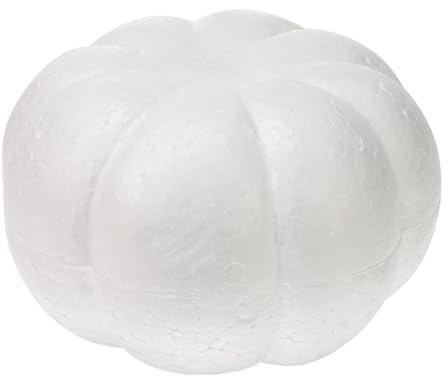 Happyyami White Foam Pumpkin Mold 8 Inch Realistic Artificial Pumpkin for Diy Crafts Halloween Fall Harvest Thanksgiving Decoration and Painting