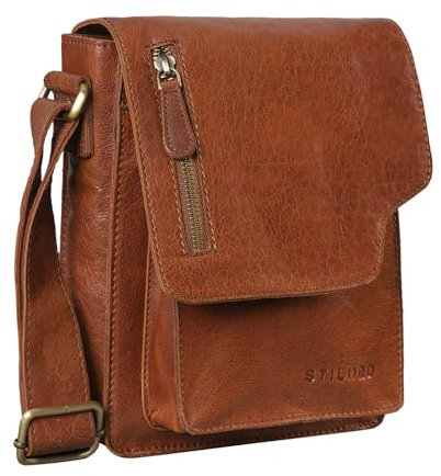 STILORD 'Pete' Umhängetasche Leder klein Männer Schultertasche Vintage Messenger Bag Herren 8,4 Zoll Tablettasche echtes Leder, Farbe:maraska - braun