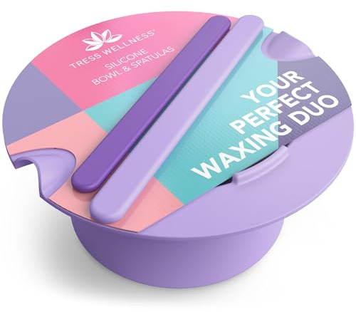 Tress Wellness Wax Warmer Silicone Liner (Purple) - Easy to Clean Silicone Wax Warmer Bowls With 2 Silicone Spatulas Compatible With 16 oz Electric Waxing Kit - Silicone Wax Pot Melting Wax Bowl