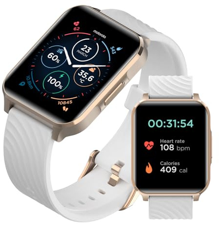 Motorola Moto Watch 70 - Health and Fitness Bluetooth Smartwatch for Every Day Wear, Advanced Health Features, Up to 10 Days Battery Life - Compatible with Android and iOS - Rose Gold