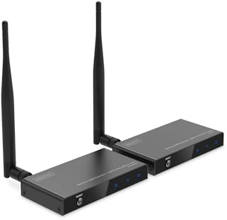 DIGITUS Trådlös HDMI-förlängare/splitter set 1 x 4 100 m full HD | 100 m räckvidd - uppsättning sändare och mottagare - loop-out, IR-infraröd - HDMI 1.4 HDCP 1.3