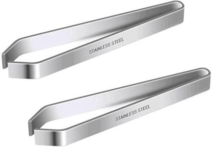 Jimkply, 2 pinze per bordi, pinzette da cucina, pinzette a punta piatta, 430 pinze per confini in acciaio inox, rimozione spina di pesce, pinza per pesce