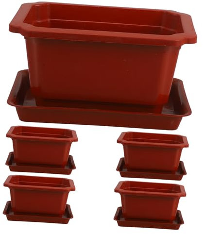 Sosoport 5sätze Teiliges Großer Blumentöpfe Mit Untersetzer Bonsai-pflanzgefäße Für Garten Und Balkon Für Blumen Und Sukkulenten Langlebig Und Elegant