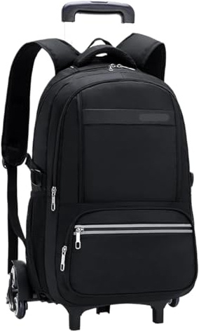 SNGUOQ Skolväskor med hjul, skolväskor med hjul, bokväska med hjul för grundskola och högstadiet, pojkar, skolryggsäck med hjul, skoltrolley, rullbagage