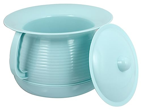 Anneome Orinal De Escupidera Portátil Para Adultos Bacinilla Nocturna Tapa Para Personas Mayores Cama Orinal Práctico Azul