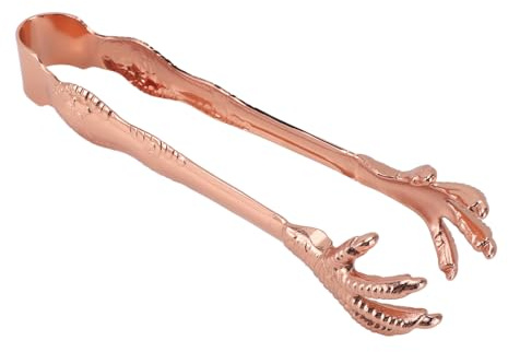 TOPINCN Pinzas para Hielo Estilo Garra, Pinzas para Hielo en Forma de Garra de águila de Acero Inoxidable para Cubo de Hielo, con Superficie Lisa Pulida a Mano, para Bar, Cocina, (Cobre Chapado)