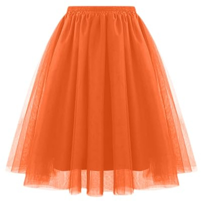 Gonna in tulle, arancione, gonna in tulle, per balletto, sottoveste, sottogonne, abito da danza, tutu, costume da carnevale, gonna in tulle, gonna da ballo, abito da sera, XXL
