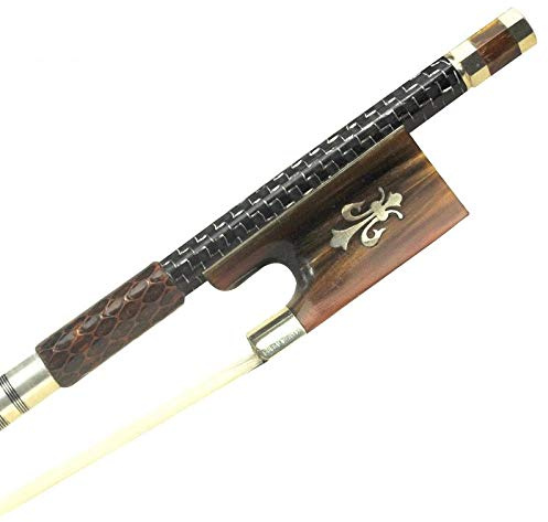 D Z Strad Violin Bow - Model 854 - Carbon Fiber Bow with Ebony Fleur-de-Lis Frog Full Size (4/4 - Full Size) (Full Size - 4/4)