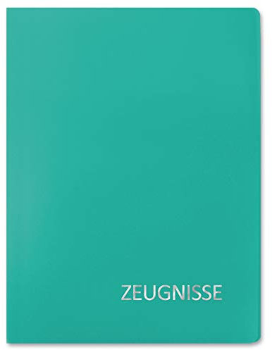 ROTH Zeugnismappe Basic - Türkis - mit 20 A4 Klarsichthüllen, Dokumentenecht - Dokumentenmappe