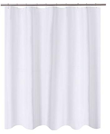 N&Y HOME RV Shower Curtain or Liner Fabric, 60 x 64 inches Camper Shower Curtain, Travel Trailer Shower Curtain for Camping, White Bathroom Curtains with Grommets, 60x64