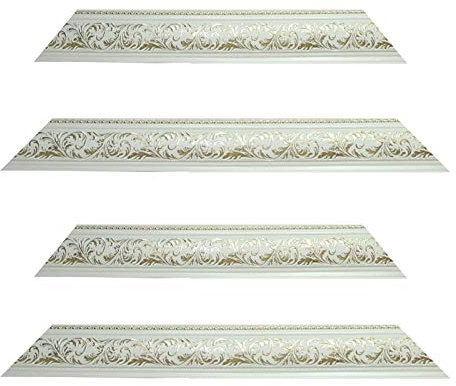 Neumann Bilderrahmen Barockrahmen weiß-Gold verziert 917 BIA/ORO, Zuschnitt, 40x50 cm