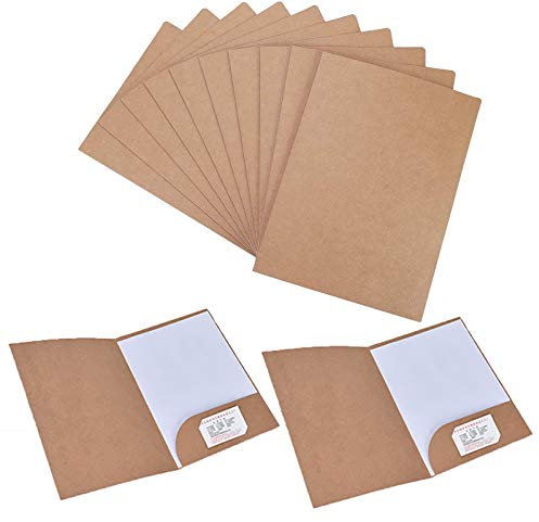 Kraftpapiermappe, 12 Stück, A4 Präsentationsmappe, Ordner, Ordner und Mappen für Besprechungen, Bürodokumente, Schule, 310 x 220 mm (braun)