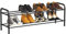 FANHAO Zapatero de 2 Niveles de Acero Inoxidable Versión Mejorada, Organizador de Zapatos, con Capacidad para 8 Pares de Zapatos, para Sala de Estar, guardarropa y Pasillo (Negro Mate)