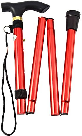 Bastones para Mayores Plegables, Camina con Estilo y Comodidad, Ajustable en Altura, Diseño Elegante para Hombres y Mujeres Mayores - Mejora tu Movilidad Hoy y Disfruta de la Vida al Máximo (Rojo)