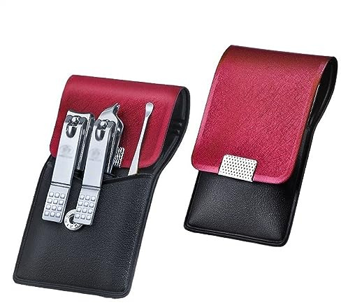 Set de Manicura Juego de manicura y pedicura de 3/4 piezas, herramientas profesionales for el cuidado de uñas de dedos y pies con estuche de cuero moderno, kit de cuidado de uñas con cuchara for excav