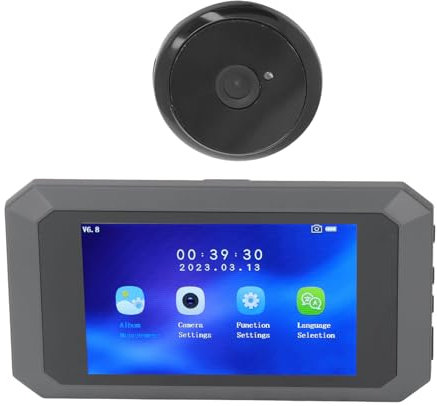 Judas Vidéo Sonnette, Visionneuse de Porte Numérique avec écran LCD de 3,97 Pouces 1080P Grand Angle de 135 °, Détection de Mouvement, Surveillance de la Caméra œil Chat sécurité