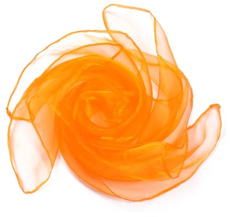 Whakano Lot de 10 serviettes carrées en soie et mousseline pour jongler, pour performance de danse, gymnastique, écharpes pour danser, jongler, sensoriel, 60 cm, orange