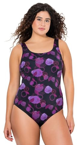 Ulla Popken Traje de baño de Mujer Alice Softline Fuegos Artificiales, Negro, 54-56