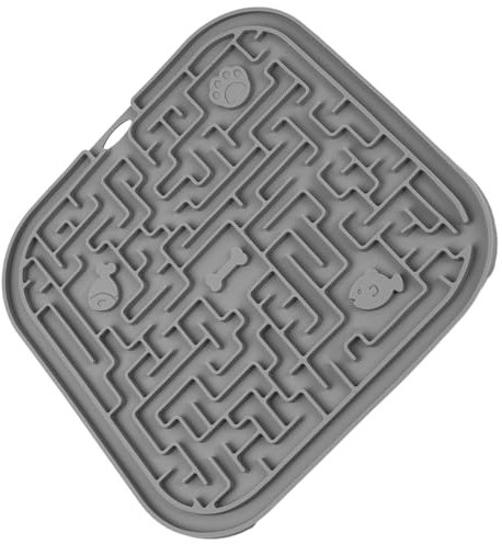 Schleckmatte Hund in Grau Leckmatte Hund Schleckmatte Katze Hochwertiges Hundezubehör Multifunktions-Schleckmatte für Hunde und Katzen Näpfe, Tränken Zubehör für Hunde Leckmatte