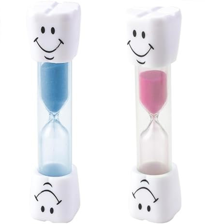 2 Pcs Sabliers Souriants pour Enfants,Minuteur De 3 Minutes, Minuterie Pratique pour Cuisine, Bureau et Jeu - Polyvalent et Amusant