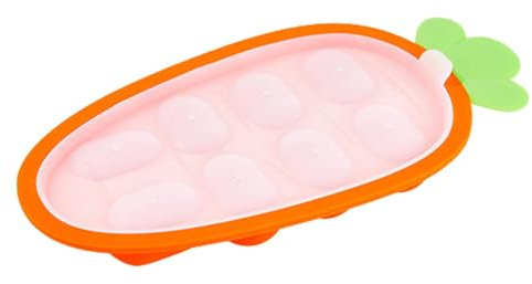 Babynahrungsbehälter,Silikon-Babynahrungsschalen | Gefrierschrank-Knabbertablett in Karottenform mit Deckel aus Silikon für Babys - Gefrierschrank-Knabbertablett mit acht Fächern für Babys für Kinder