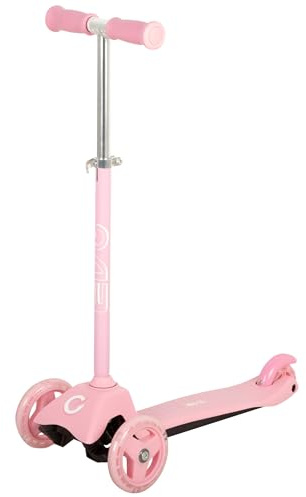 ColorBaby EVO Patinete 3 Ruedas, Color Rosa, Manillar Ajustable 3 Alturas, Base Antideslizante, Freno Trasero, Mide 59x25x62/72, Peso máx. 35 kg, Juguetes niños 2 años, Patinetes Infantiles (54333)