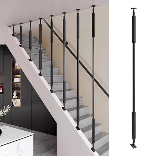 Balaustres universales de hierro forjado ajustables de metal para seguridad, color negro, dorado, blanco, 30 cm, perfecto para escaleras inclinadas para evitar caídas