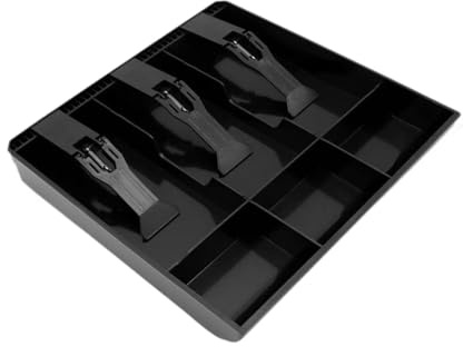 harayaa Tiroir-caisse avec Plateau Amovible Organiseur D'Argent Boîte de Rangement à Grande Capacité En PP Robuste Rangement Professionnel Adapté Aux Commerce, 3 Grilles